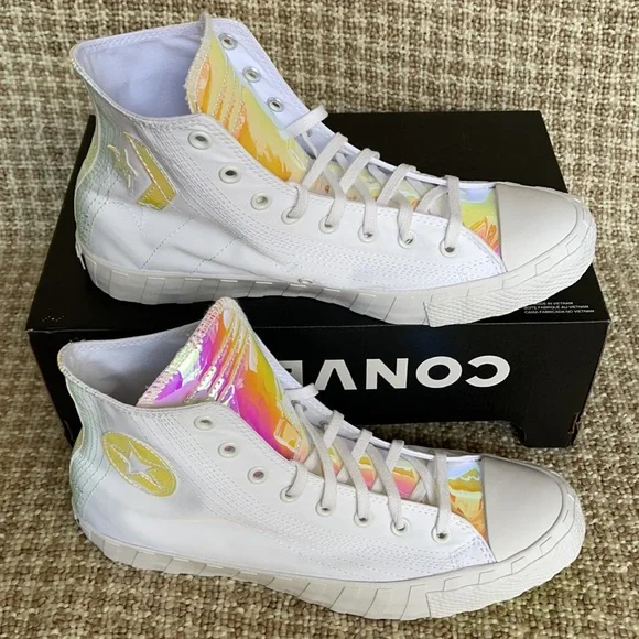 Converse Untitled Hi White/White/Iridescent MEN`S - Picture 2 of 16